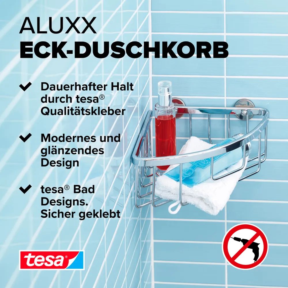 tesa® ALUXX Eckkorb Einzel – verchromt