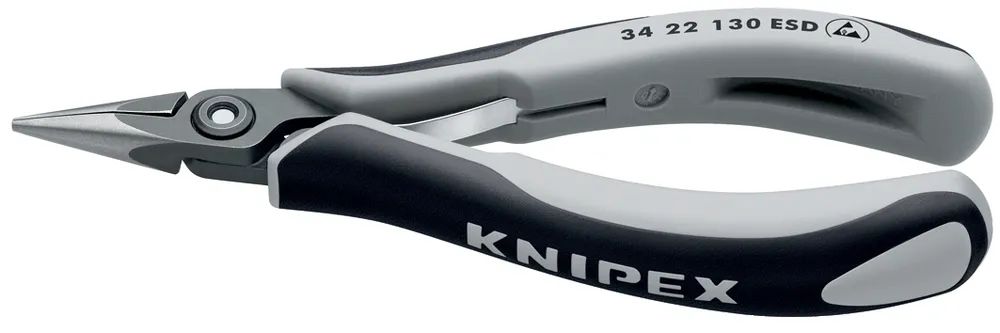 KNIPEX Präzisions-Elektronik-Greifzange ESD mit Mehrkomponenten-Hüllen brüniert 130 mm