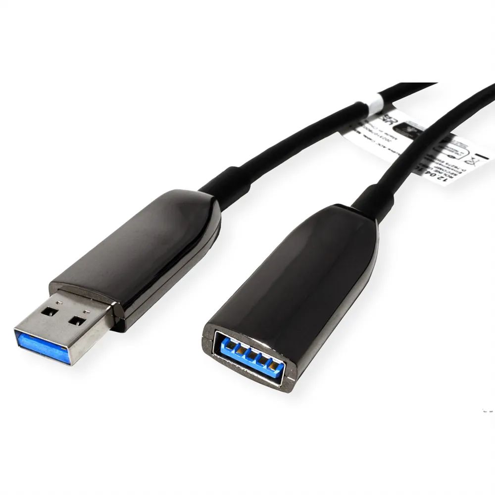 ROLINE USB 3.2 Gen 1 Aktives Repeater Kabel (AOC), ST/BU, schwarz, 10 m