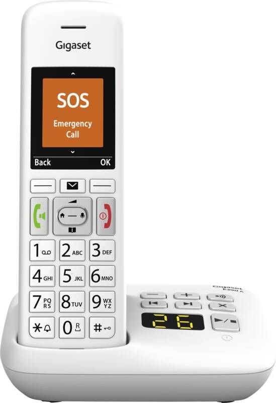 Gigaset E390A - Schnurlostelefon - Anrufbeantworter mit Rufnummernanzeige