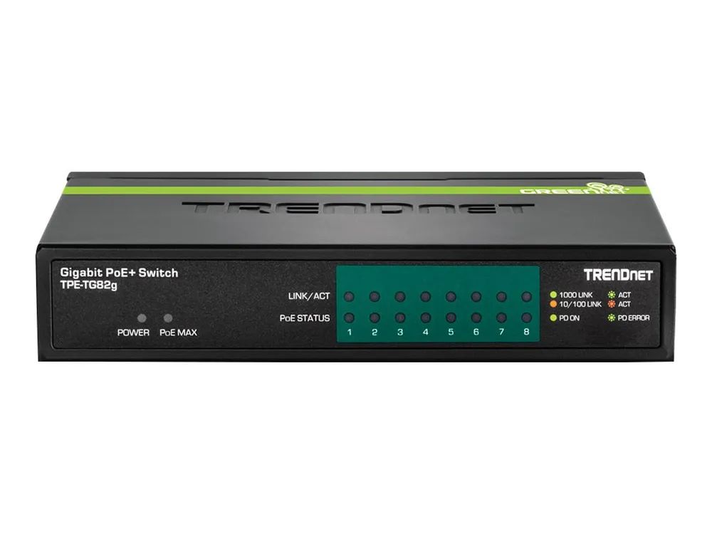 TRENDnet TPE TG82G - Switch - 8 x 10/100/1000 (PoE+)