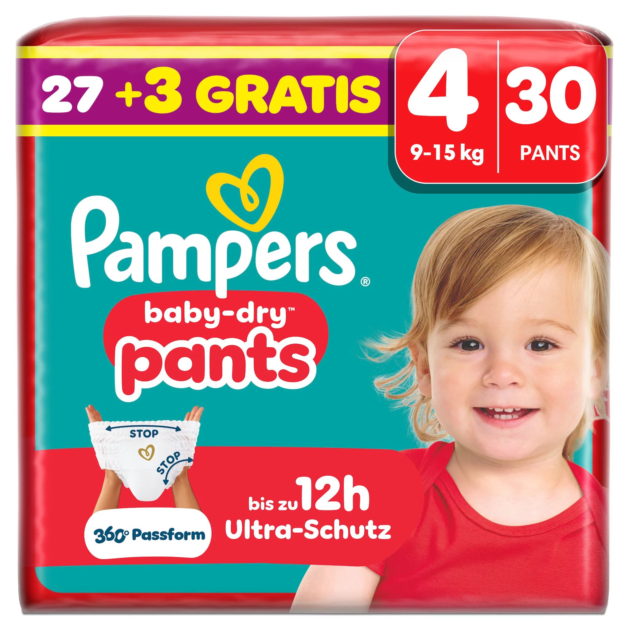 Pampers Baby Dry Pants Gr.4 Maxi 9-15kg Single Overfill, 30 Stk.