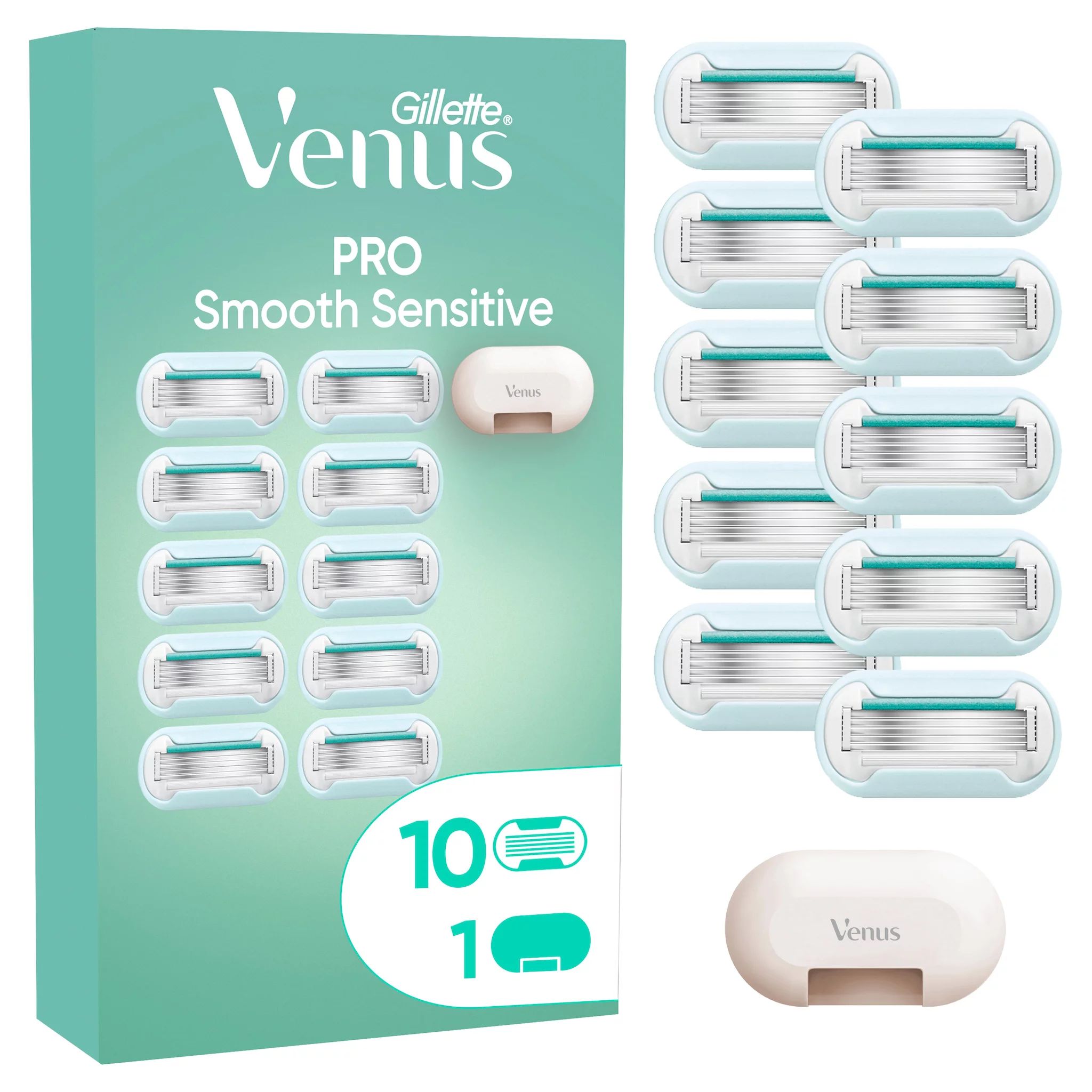 Gillette Venus Pro Smooth Sensitive Systemklingen 10er+Reiseschutzkappe