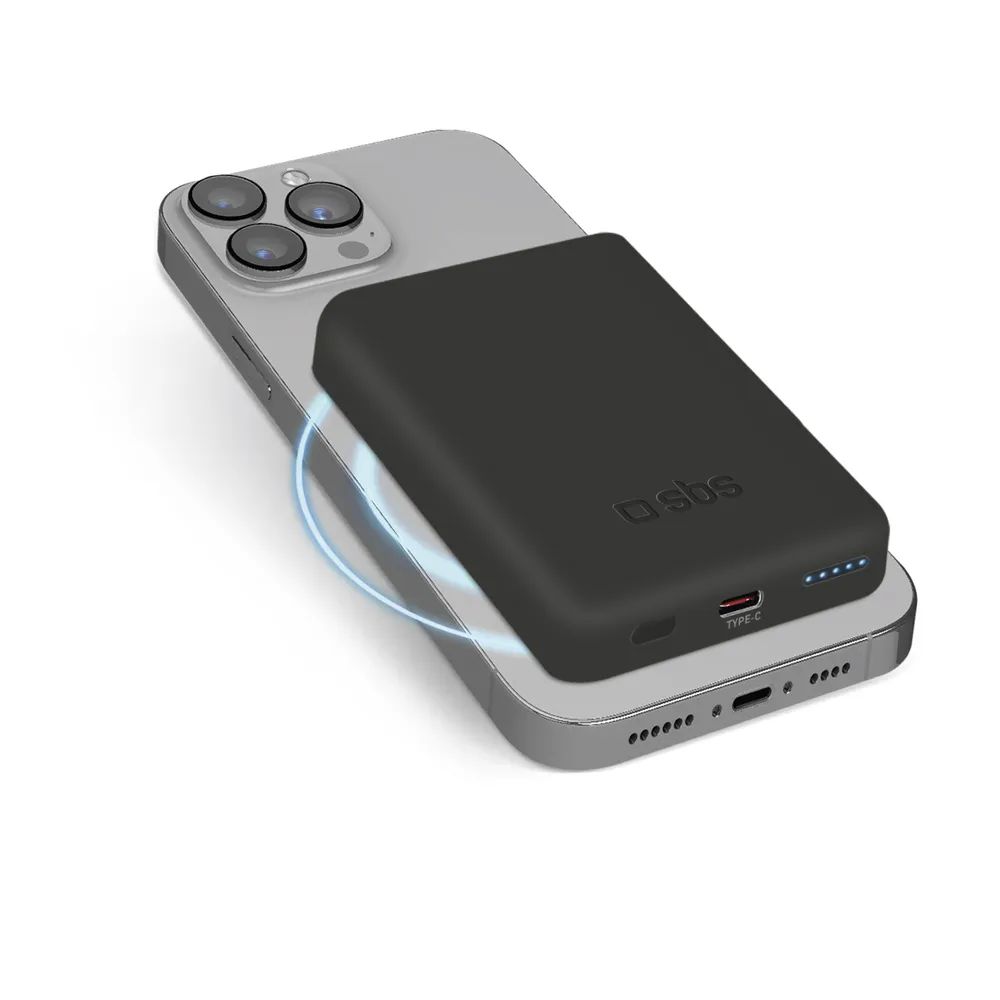 SBS Induktions Powerbank 10W, 5.000 mAh, MagSafe schwarz