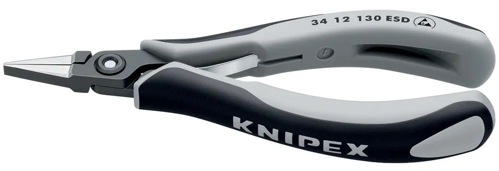 KNIPEX Präzisions-Elektronik-Greifzange ESD mit Mehrkomponenten-Hüllen brüniert 130 mm
