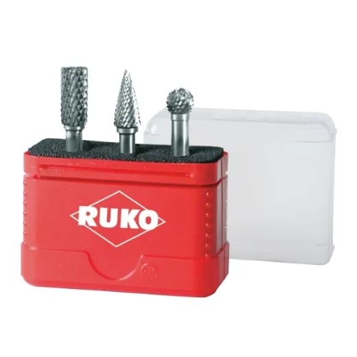 RUKO HM-Frässtift-Satz HM mit Kreuzverzahnung