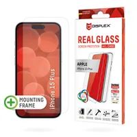 DISPLEX Panzerglas + Schutzhülle für Apple iPhone 15 Plus - Eco-Montagerahmen - kratzer-resistent - Apple - iPhone 15 Plus - Trockene Anwendung - Schlagfest - Kratzresistent - Staubresistent - Transparent - 1 Stück(e)