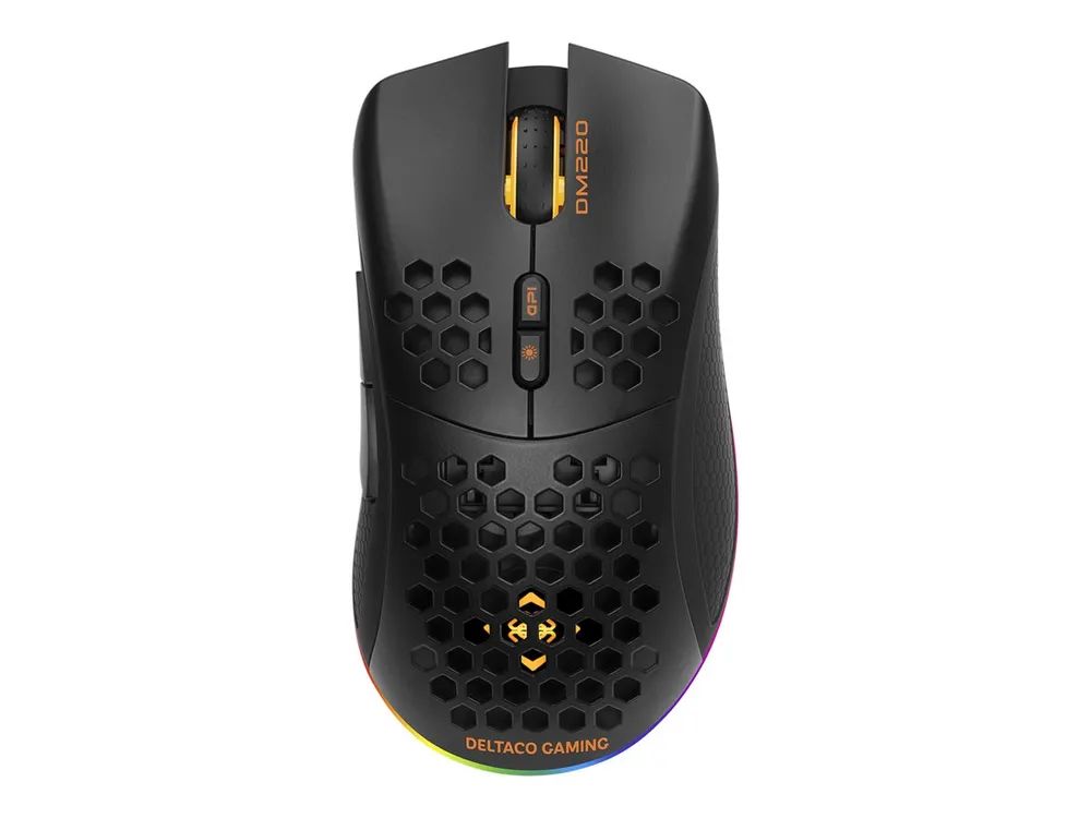 Deltaco GAMING DM220 - Maus - 7 Tasten - kabellos, kabelgebunden - 2.4 GHz - kabelloser Empfänger (USB)