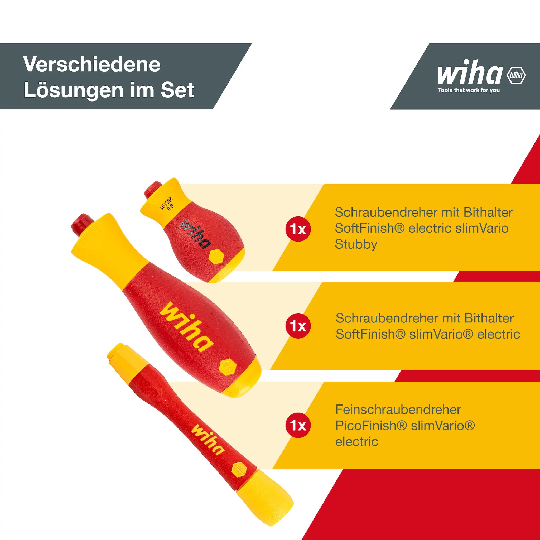 Wiha Werkzeug Set slimVario® electric gemischt 32-tlg. inkl. Funktionstasche