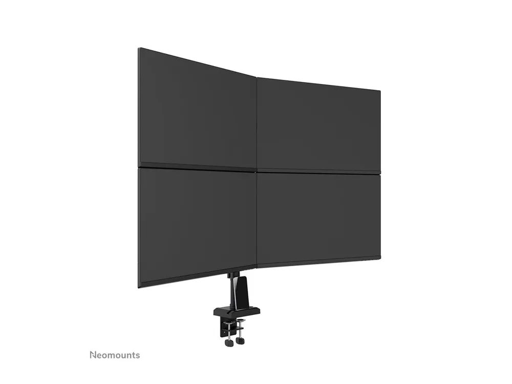 Neomounts Befestigungskit (Monitorarm, Kabeldurchführungsklemme) - Voll beweglich - für 4 Monitore - Stahl - Schwarz - Bildschirmgröße: 25.4-81.3 cm (10"-32")