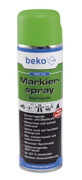 BEKO TecLine Markierspray 500 ml leuchtgrün