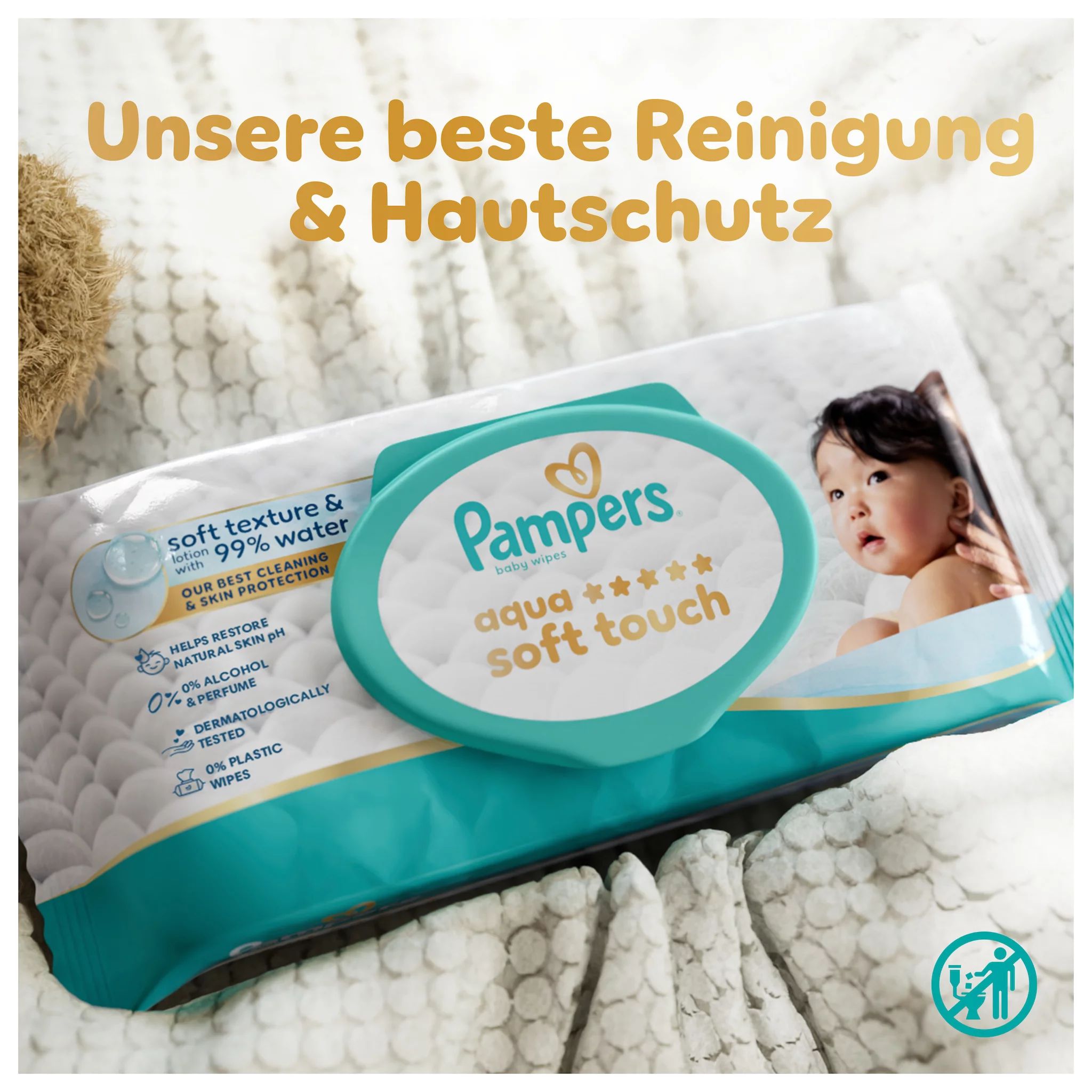 Pampers Feuchte Tücher Aqua Soft touch 15x