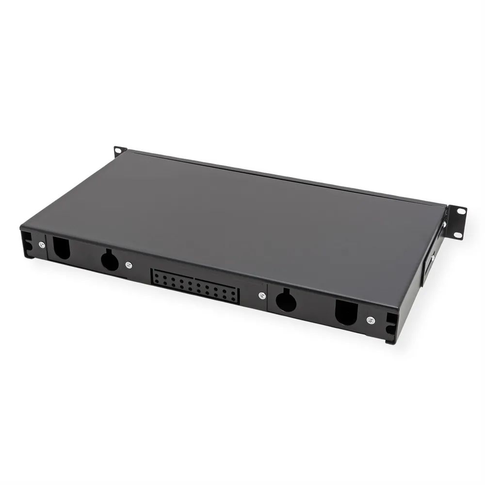 VALUE 19-Zoll-Spleißbox leer 1 HE, ausziehbar, 24x SC SX / LC DX