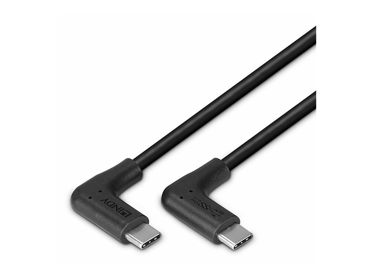 Lindy USB-Kabel - 24 pin USB-C (M) nach rechts abgewinkelt zu 24 pin USB-C (M)