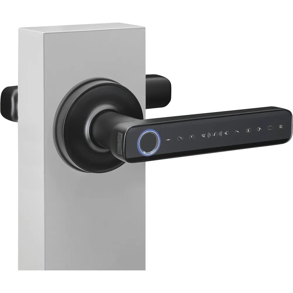 MARCHESI Drückergarnitur Office R mit Fingerprint,Zifferncode,rund,schwarz
