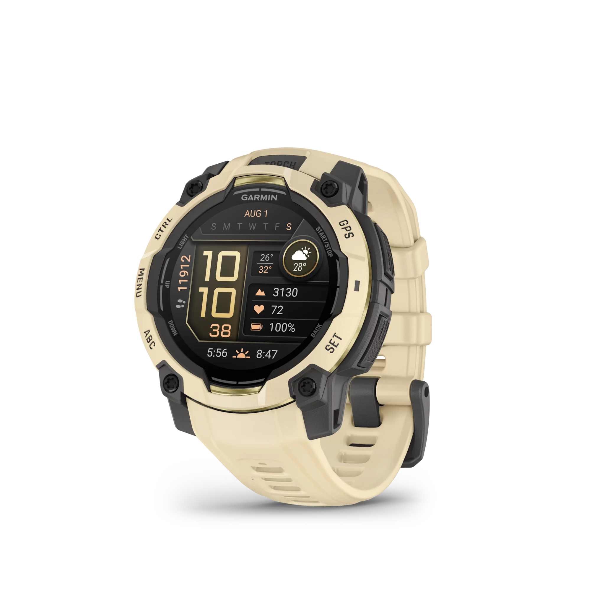 Garmin Instinct 3 AMOLED, 45mm Grau/Citrine mit Silikon-Wechselarmband, 22mm