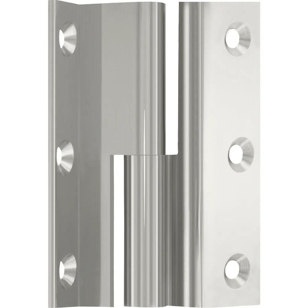 Schumacher Friedhelm OHG Metallverarbeitung Möbelband Kröpfung D, Zylinderkopf links, 50x33 mm, Messing vernickelt poliert
