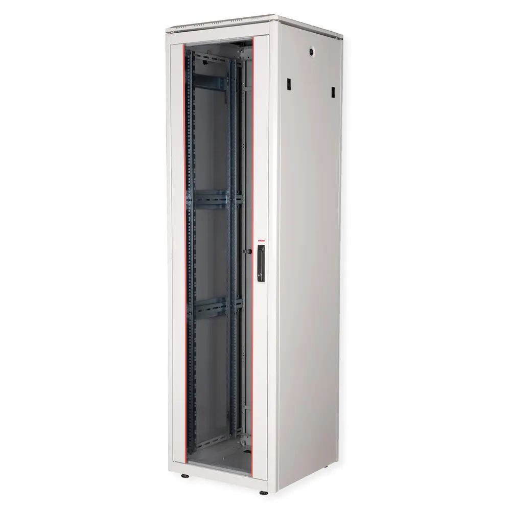 ROLINE 19-Zoll Netzwerkschrank Pro 42 HE, 600x600 BxT Glastür grau
