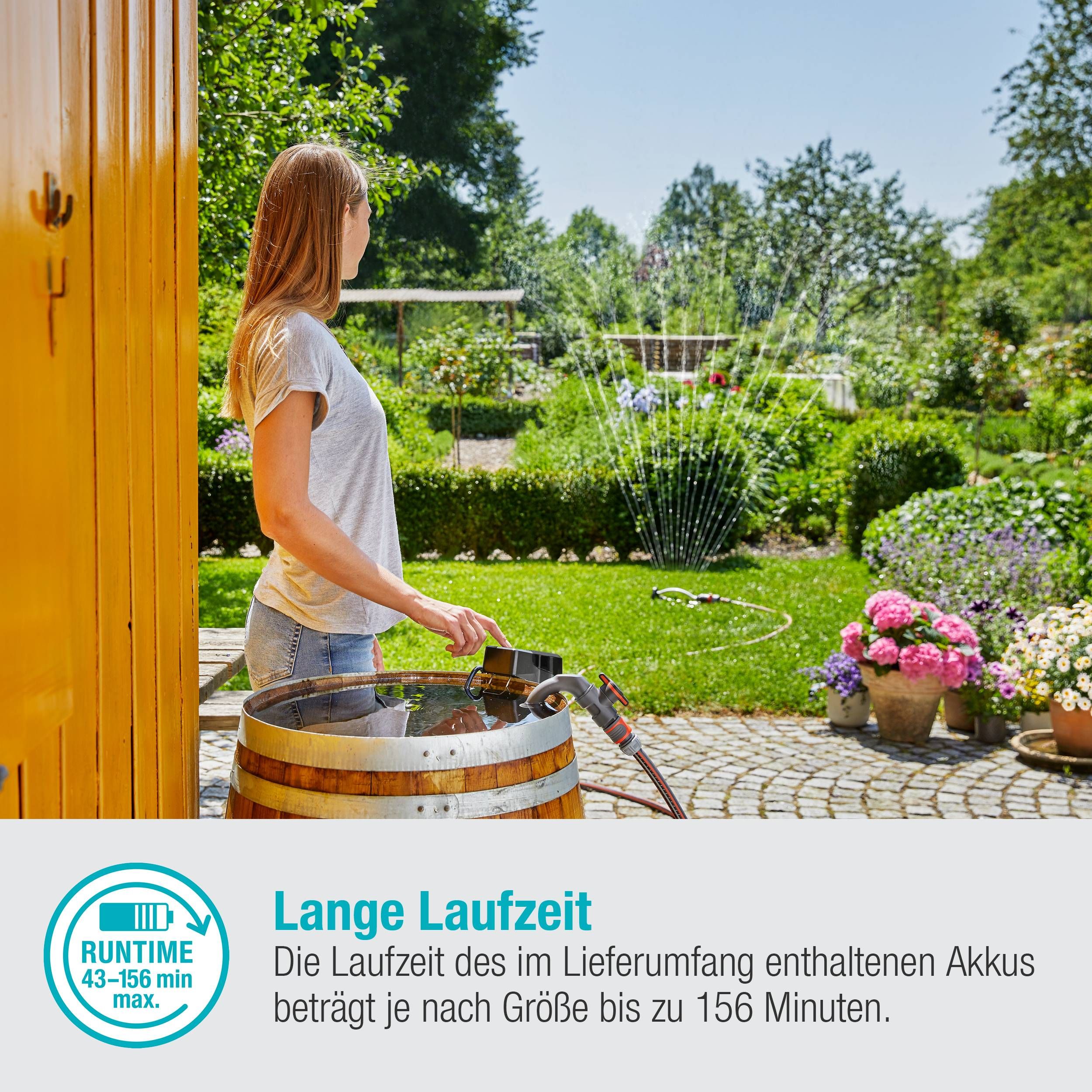 Gardena Akku-Regenfasspumpe 2000/2 18V P4A solo