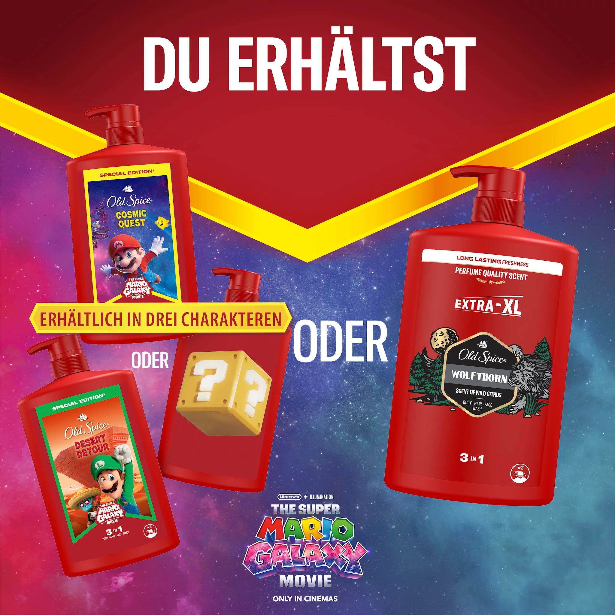 Old Spice Shampoo & Body Wash Wolfthorn oder Super Mario Special Edition
