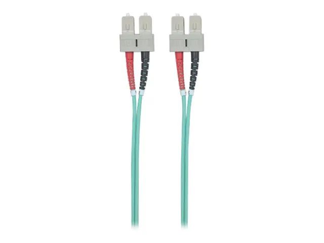 Intellinet Fiber Optic Patch Cable, OM3, SC/SC, 5m, Aqua, Duplex, Multimode, 50/125 µm, LSZH, Fibre, Lifetime Warranty, Polybag - Patch-Kabel - SC multi-mode (M)