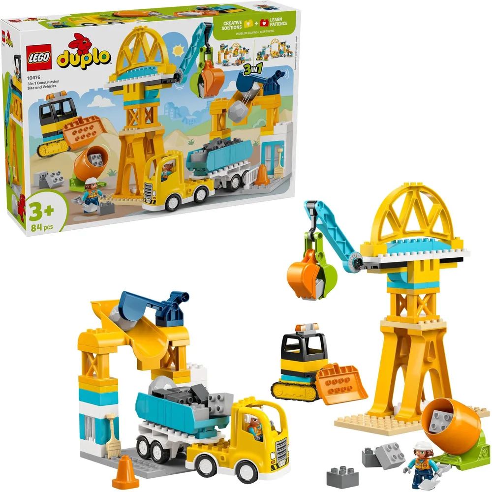 LEGO 10476 DUPLO Baustelle mit Baufahrzeugen– 3-in-1-Set