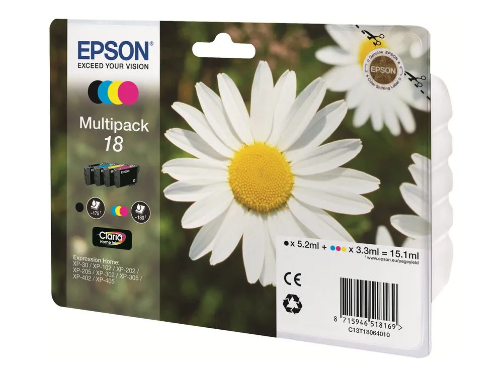 Epson 18 Multipack - 4er-Pack - 15.1 ml - Schwarz