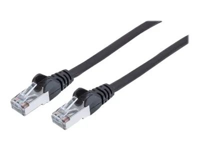 Intellinet Network Patch Cable, Cat7 Cable/Cat6A Plugs, 0.25m, Black, Copper, S/FTP, LSOH / LSZH, PVC, RJ45, Gold Plated Contacts, Snagless, Booted, Lifetime Warranty, Polybag - Patch-Kabel - RJ-45 (M)
