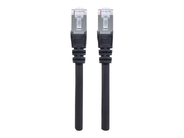 Intellinet Network Patch Cable, Cat7 Cable/Cat6A Plugs, 0.25m, Black, Copper, S/FTP, LSOH / LSZH, PVC, RJ45, Gold Plated Contacts, Snagless, Booted, Lifetime Warranty, Polybag - Patch-Kabel - RJ-45 (M)