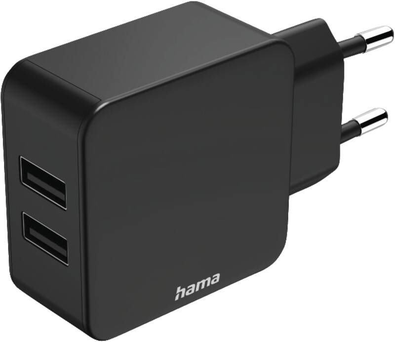 Hama 223371 Ladegerät, 2-fach USB, 12 Watt