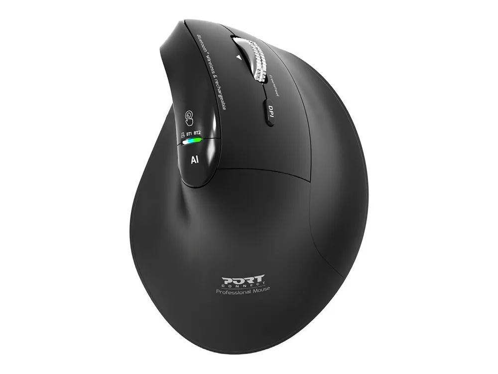 PORT Designs PORT - Maus - ergonomisch - optisch - 6 Tasten - kabellos - 2.4 GHz, Bluetooth - kabelloser Empfänger (USB)