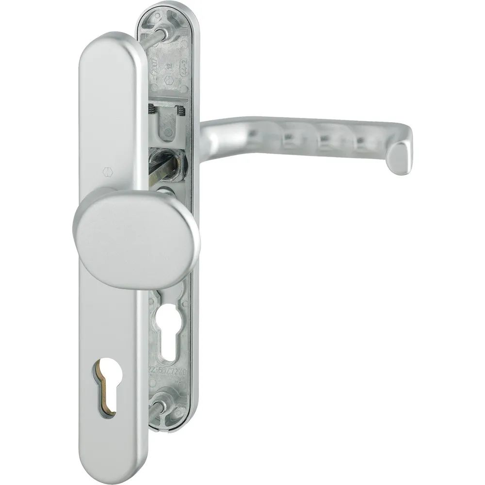 Hoppe Wechselgarnitur LIVERPOOL - Schmalschild Knopf PZ, wahlweise, Alu silber elox