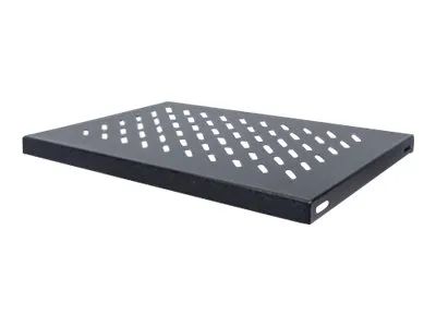 Intellinet 19" Fachboden zur Festmontage, 1 HE, 345 mm Tiefe, schwarz - Rack - Regal - Schwarz, RAL 9005 - 1U - 48.3 cm (19")