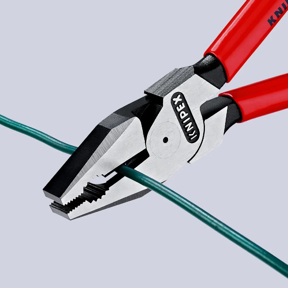 KNIPEX Kraft-Kombizange mit Kunststoff überzogen schwarz atramentiert 180 mm