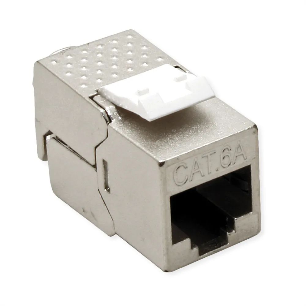 ROLINE Tragschienenadapter für Keystone Module, inkl. Cat.6A Keystone, geschirmt, 45°