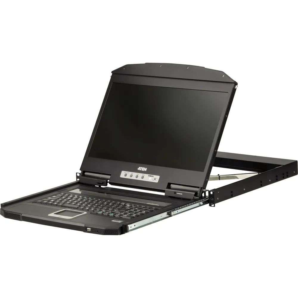 ATEN Single Rail WideScreen 18.5i Full HD Short Depth LCD Console with USB Peripheral - KVM-Umschalter