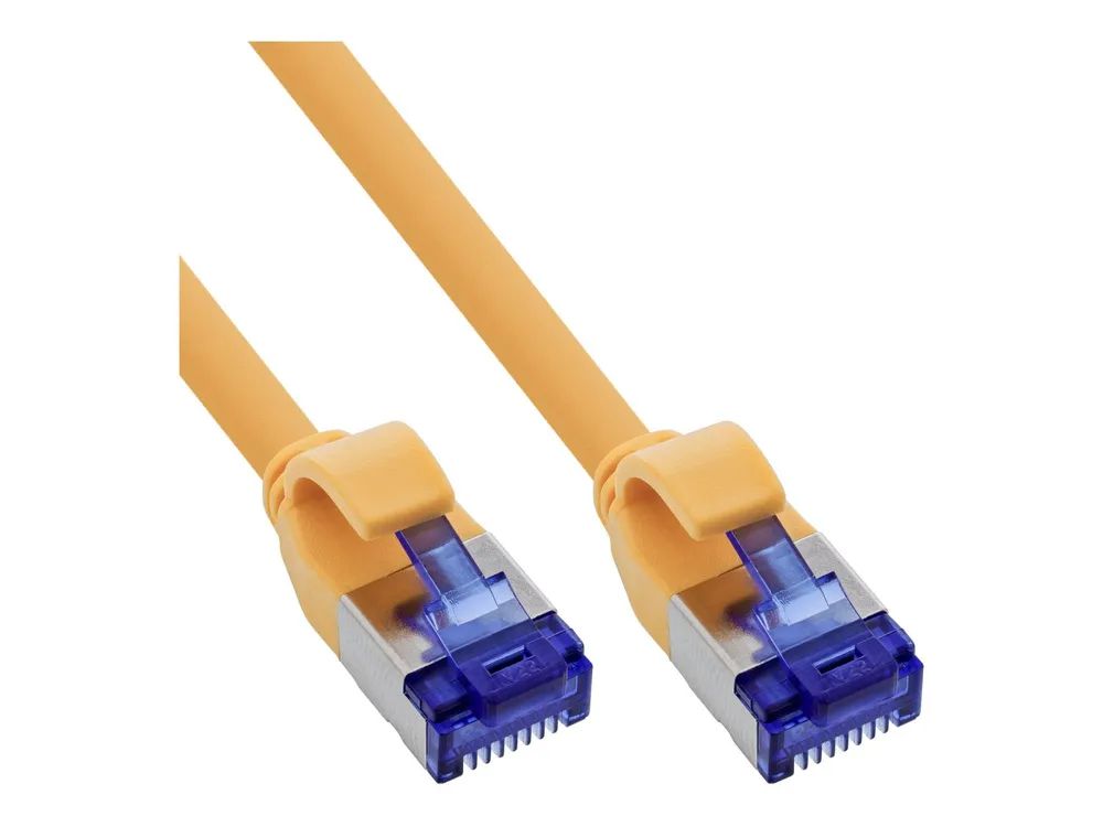 InLine Patchkabel Slim - Cat.6A - S/FTP - TPE (LSZH) flexibel - PoE - gelb - 20m