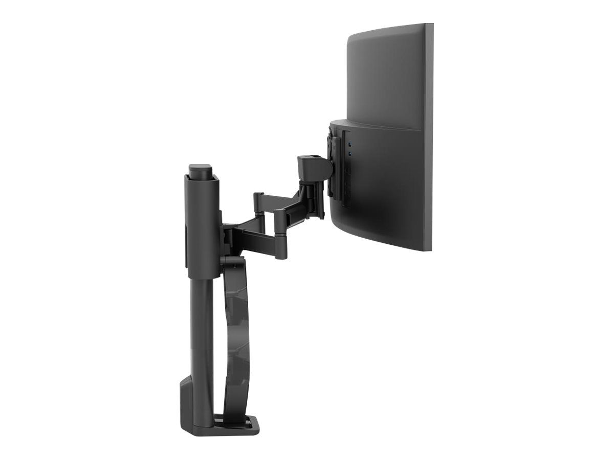 Ergotron TRACE - Befestigungskit (Pivot, Basis, VESA-Abstandshalter, Hubsäule, Verlängerungsarm, 2-teilige Tischklemme) - Konstante Krafttechnologie - für LCD-Display - mattschwarz - Bildschirmgröße: 54.6-96.5 cm (21.5-38")