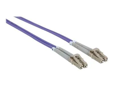 Intellinet Fiber Optic Patch Cable, OM4, LC/LC, 5m, Violet, Duplex, Multimode, 50/125 µm, LSZH, Fibre, Lifetime Warranty, Polybag - Patch-Kabel - LC Multi-Mode (M)