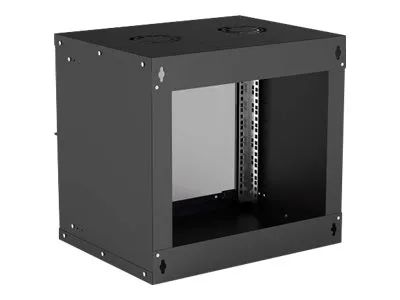 Intellinet Network Cabinet, Wall Mount (Basic), 9U, Usable Depth 340mm/Width 485mm, Black, Flatpack, Max 50kg, Glass Door, 19", Parts for wall installation (eg screws and rawl plugs)