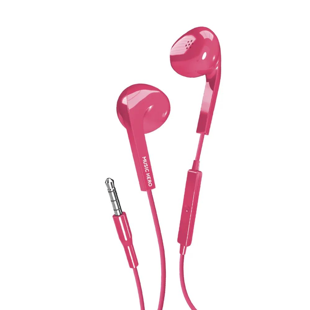 MUSIC HERO PRISM Stereo In-Ear Headset mit Klinkenkabel rot