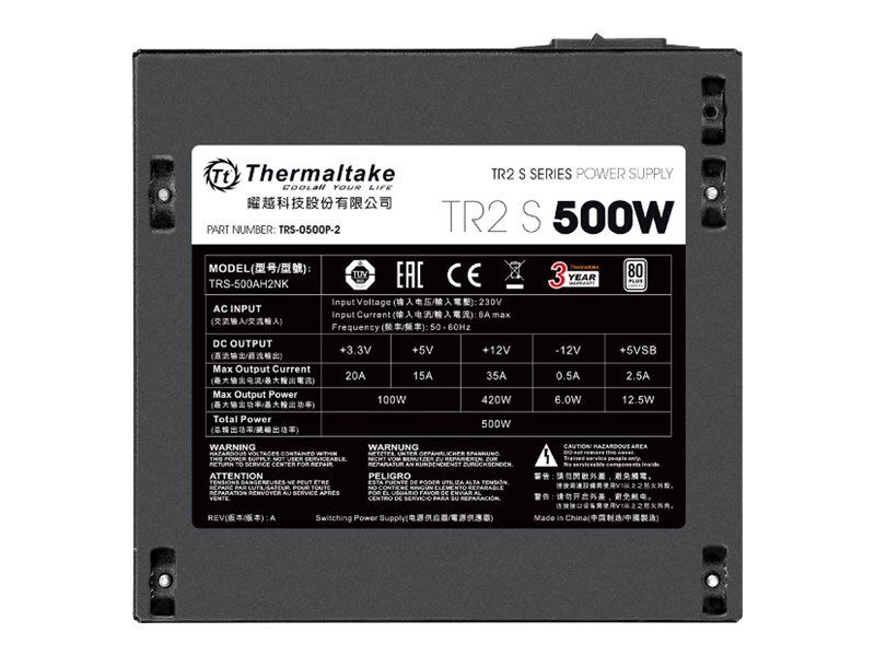 Thermaltake TR2 S 500W - Netzteil (intern) - ATX12V 2.3/ EPS12V