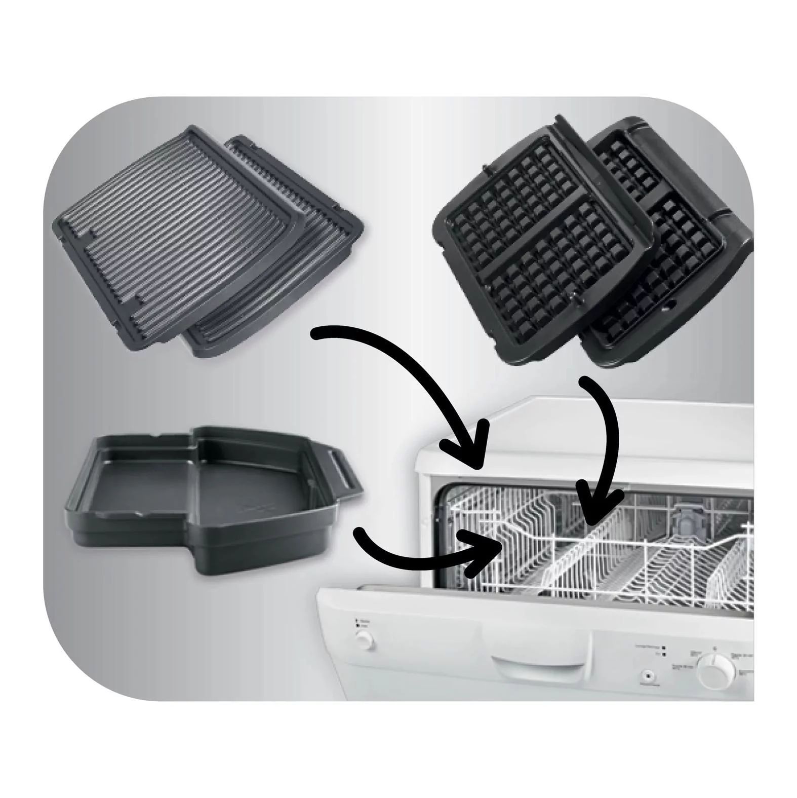 Tefal XA7248 OptiGrill Waffelplatten (x 2) und Schöpfkelle