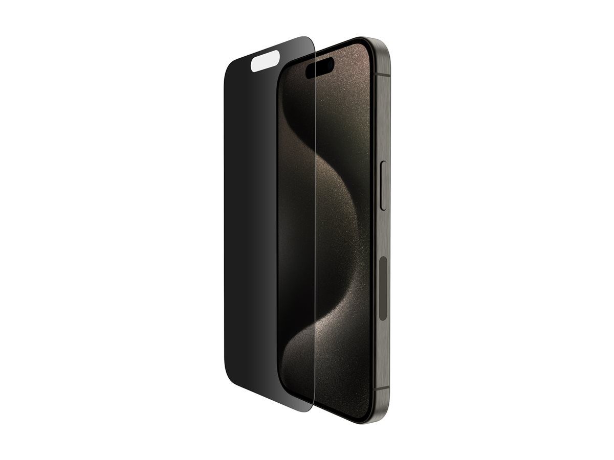 Belkin ScreenForce Pro TemperedGlass Privacy AM Screen Protection for iPhone 15 Pro