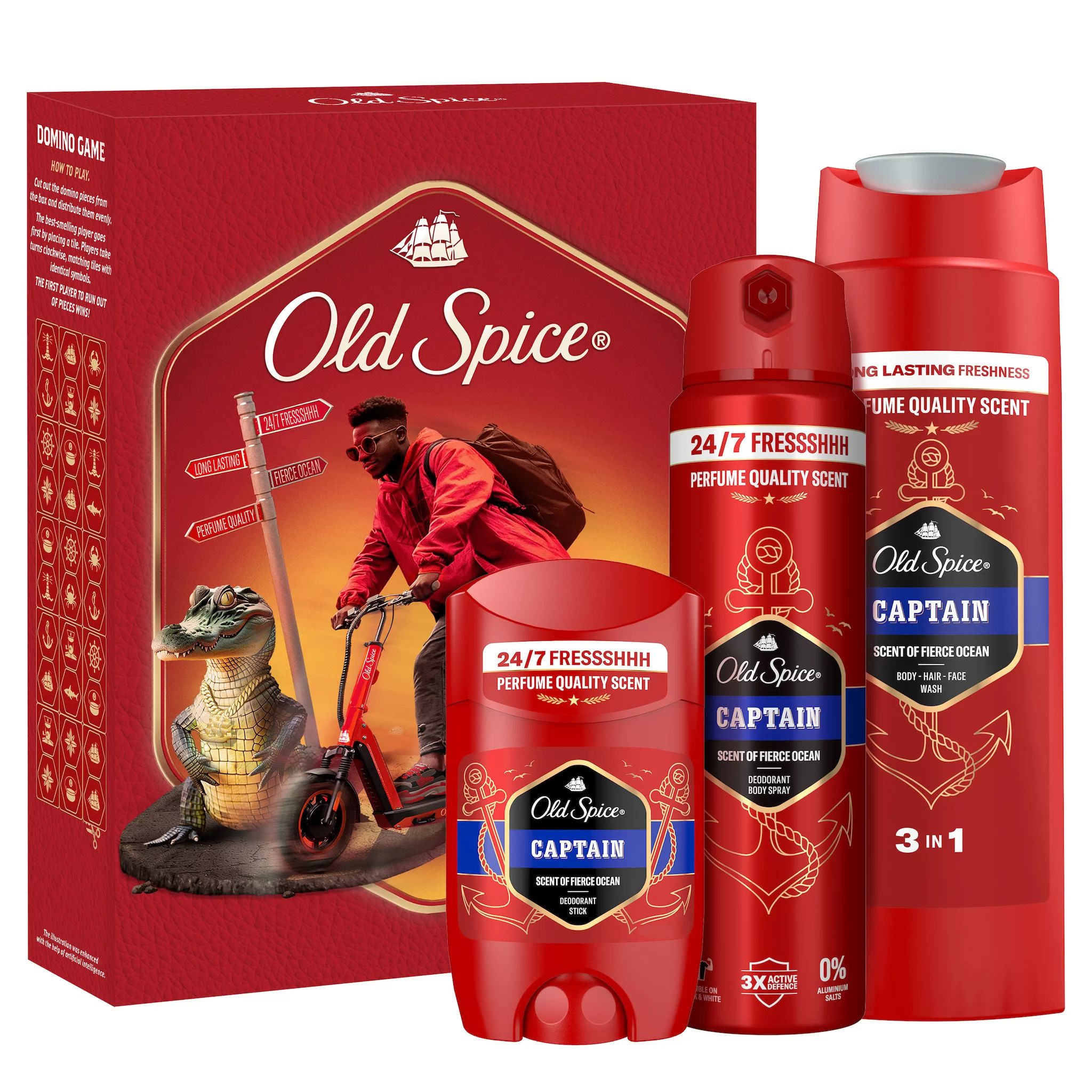 Old Spice Geschenkset Urban Traveller Captain (Spray, Stick, SG)