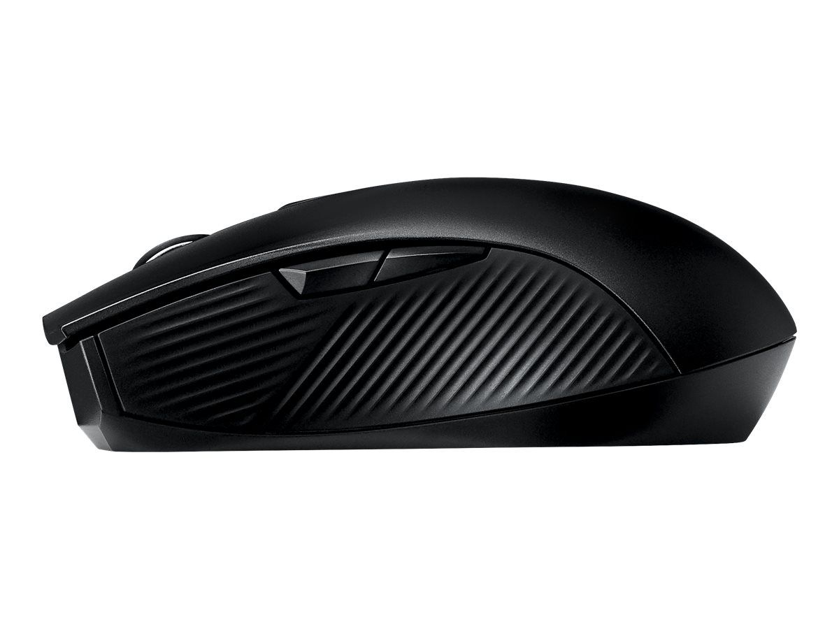 ASUS ROG Strix Carry - Maus - Für Rechtshänder - optisch - kabellos - 2.4 GHz, Bluetooth 5.0 LE - kabelloser Empfänger (USB)