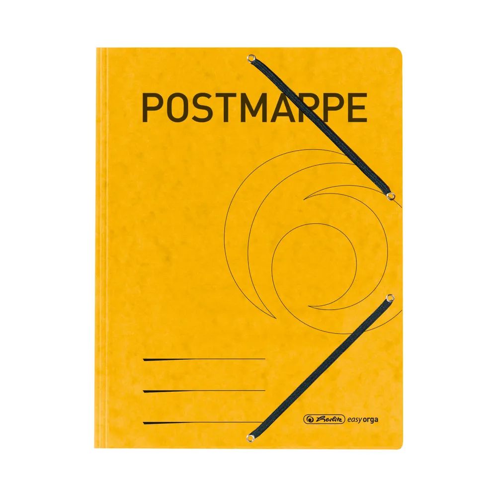 herlitz Einschlagmappe, mit Gummizug, A4 Postmappe, gelb