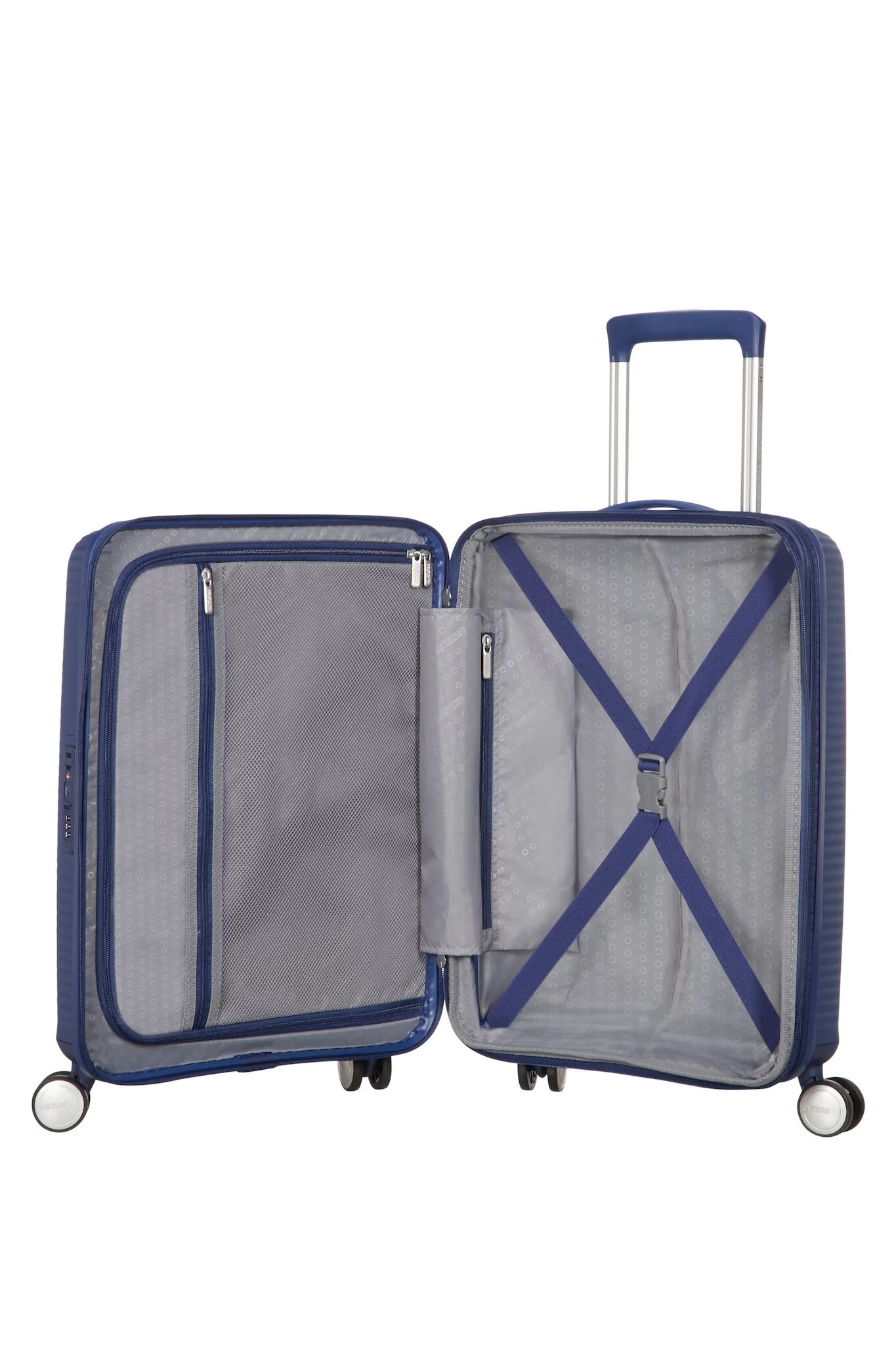 AMERICAN TOURISTER SOUNDBOX  SPINNER 55/20 TSA EXP, MIDNIGHT NAVY Open-Box