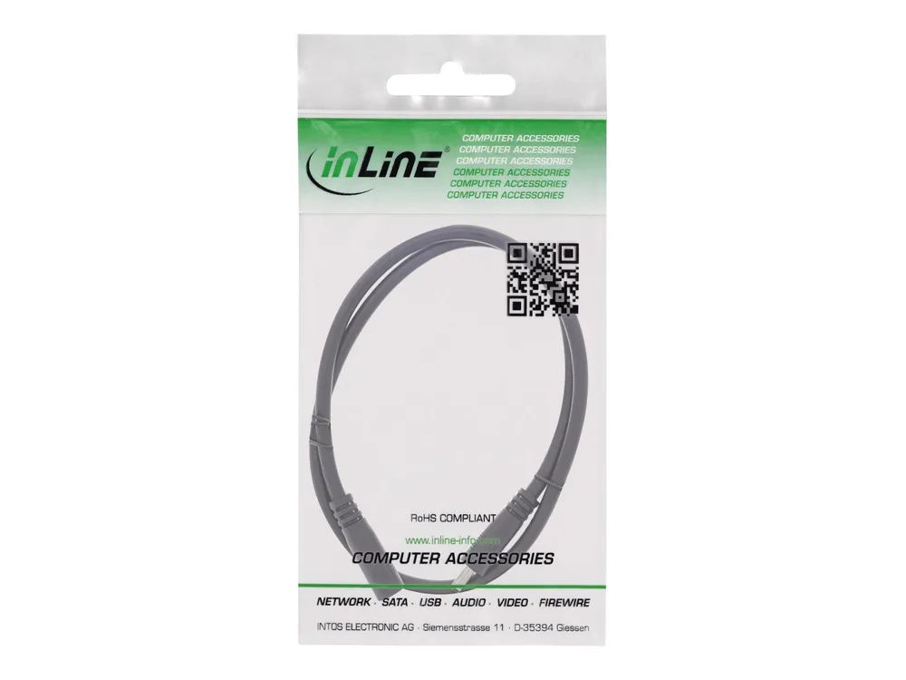InLine DC Verlängerungskabel - DC Stecker/Buchse 3,5x1,35mm - AWG 18 - schwarz 1m