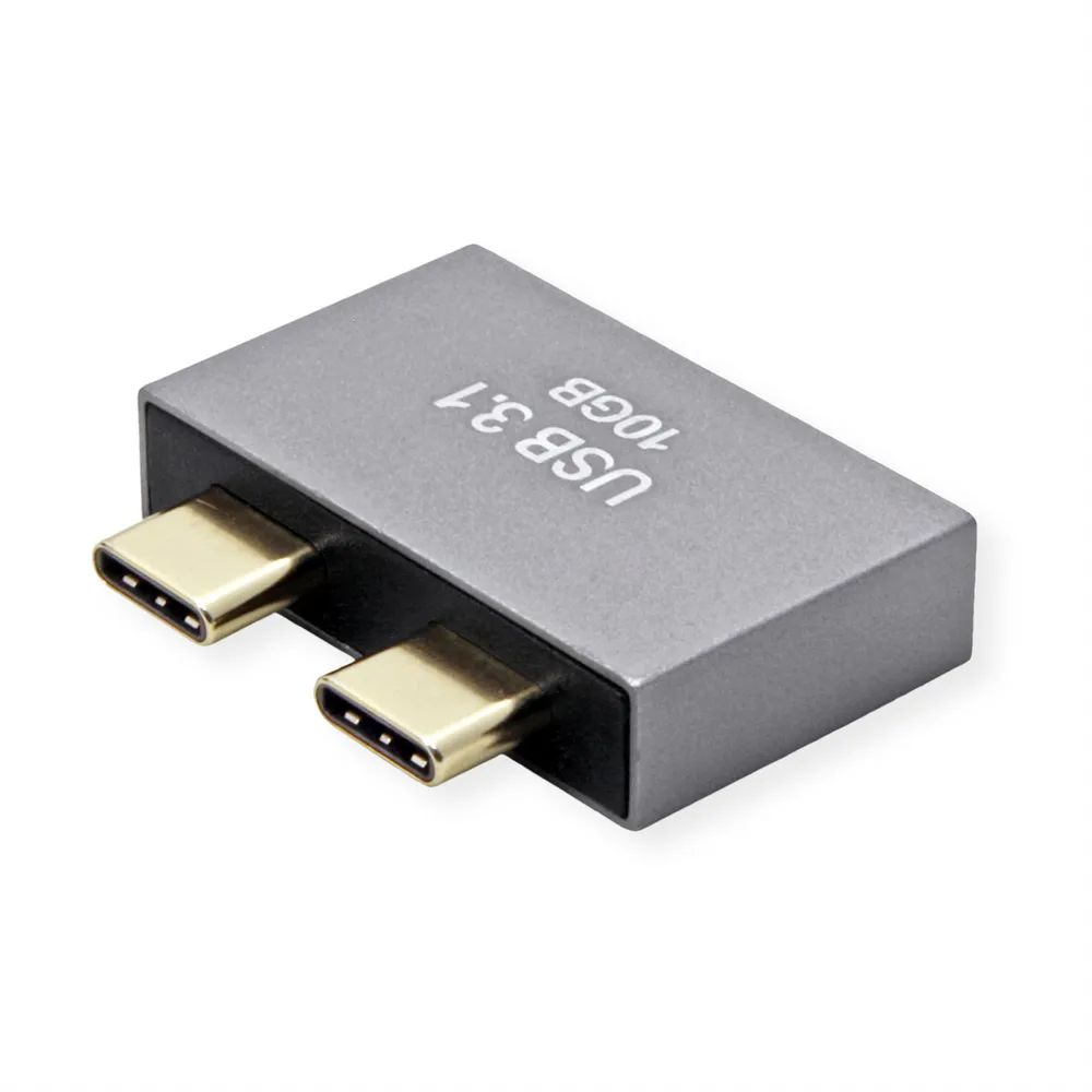 ROLINE USB 3.2 Gen 2 Adapter, 2x USB Typ C - 1x Typ A + 1x C, ST/BU, silberfarben